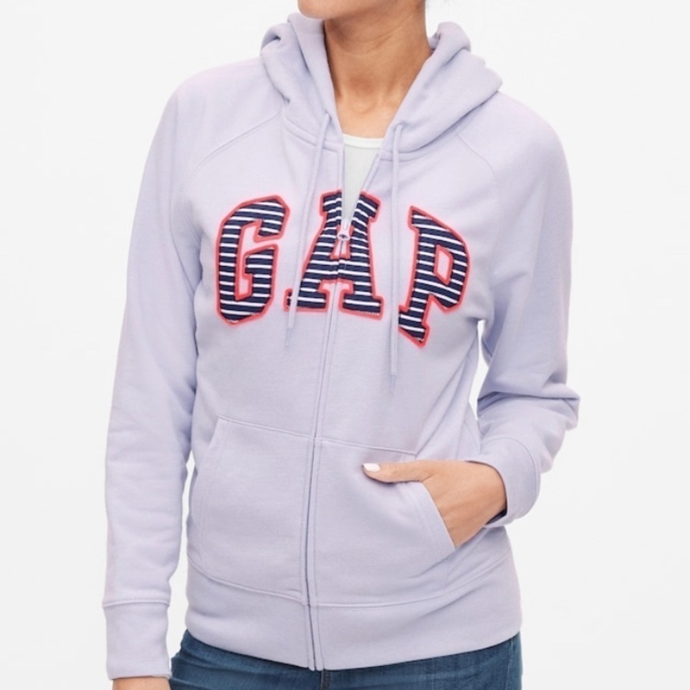 Gap women zipper front logo sweat hoodie  jacket brand new